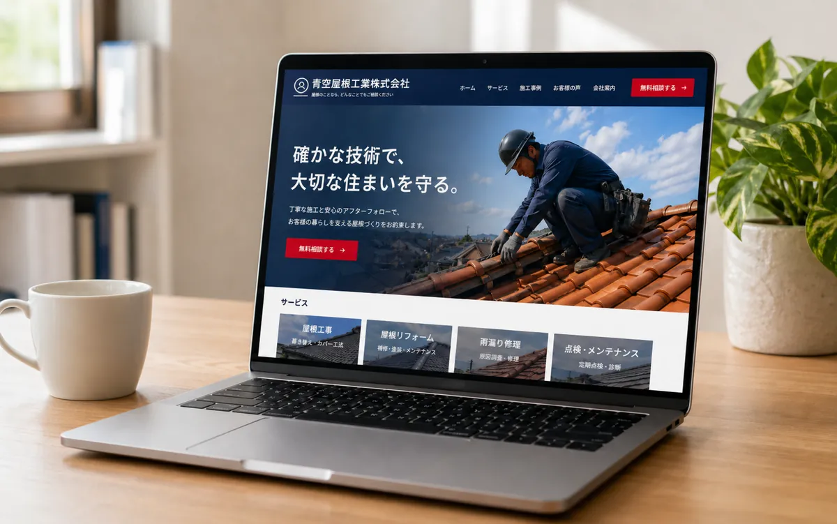 建築・施工系事業者向けホームページの制作イメージ